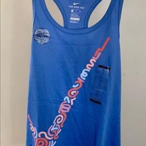 Nike Graphic Girls Blue Tank Shirt XL